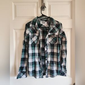 Fox Green Plaid Long Sleeve